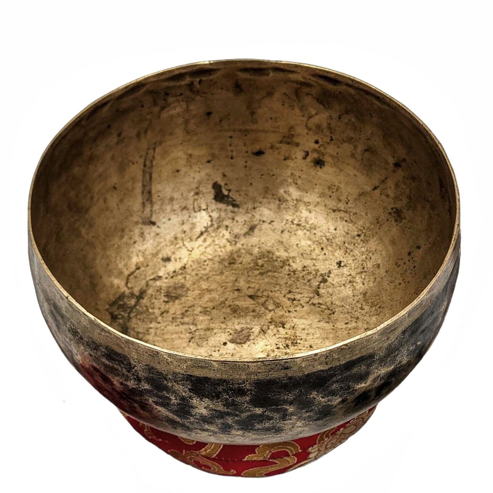 Vintage Oxidized Patina Hand Beaten Singing Bowl Tibetan W/ Mallet Sound Healing