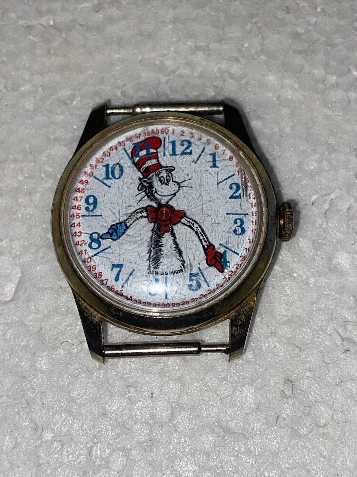 Vintage 1972 Dr Seuss Cat In The Hat See Through Back Lafayette Watch Co Swiss