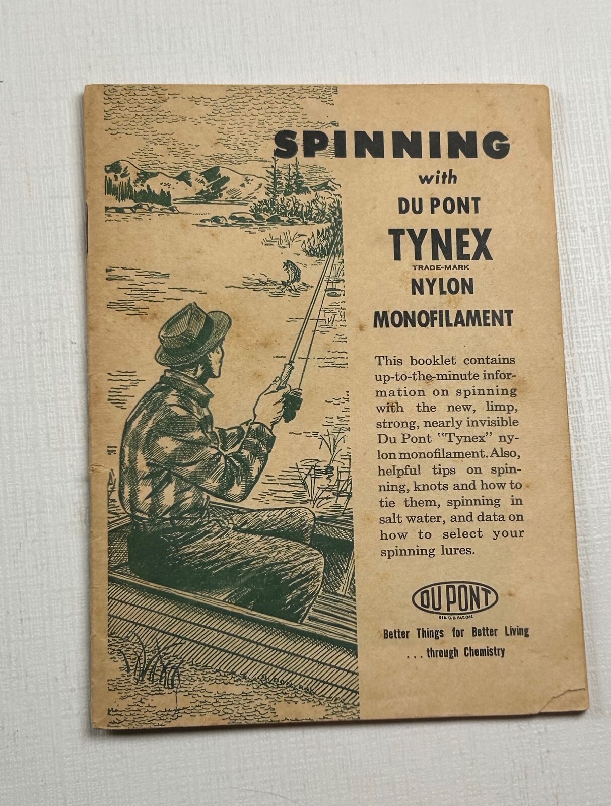 Vintage Fishing Spinning With Du Pont Tine Nylon Monofilament 