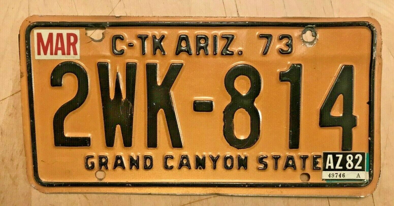 1973 ARIZONA COMMERCIAL TRUCK LICENSE PLATE \