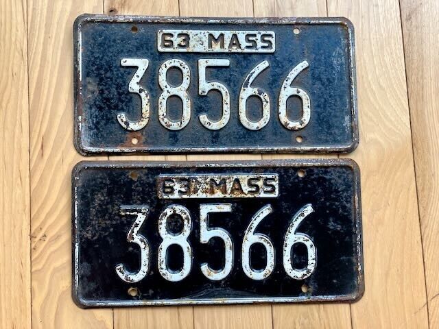 Pair of 1963 Massachusetts License Plates