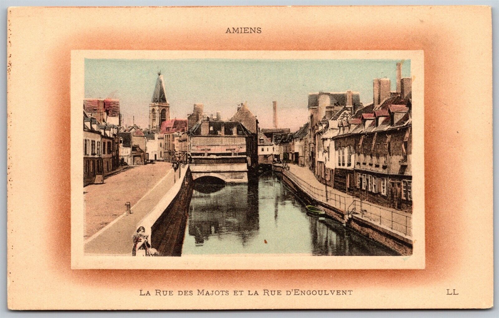 Vtg Amiens France La Rue Des Majots Et La Rue D\'Engoulvent Postcard