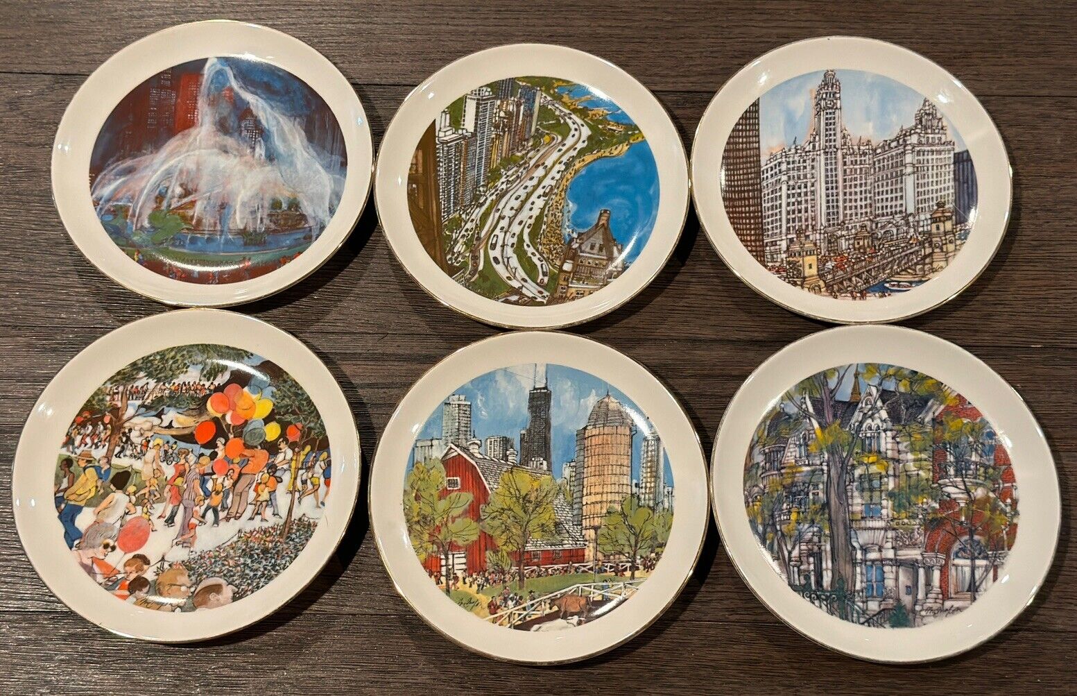 Limited Edition Chicago Collection Franklin McMahon Collector Plates Decorative