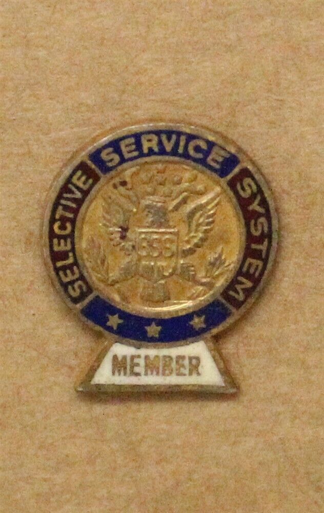 Selective Service Member lapel pin, WWII era, Sterling (3174)