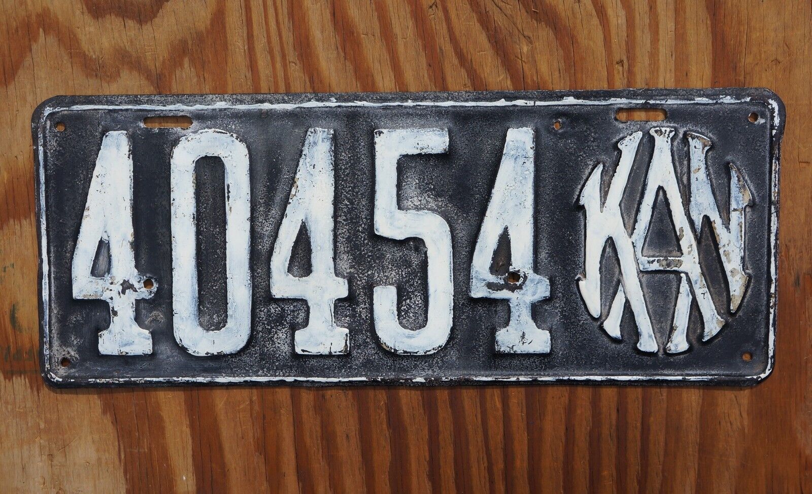 1916 Kansas PASSENGER License Plate # 40454