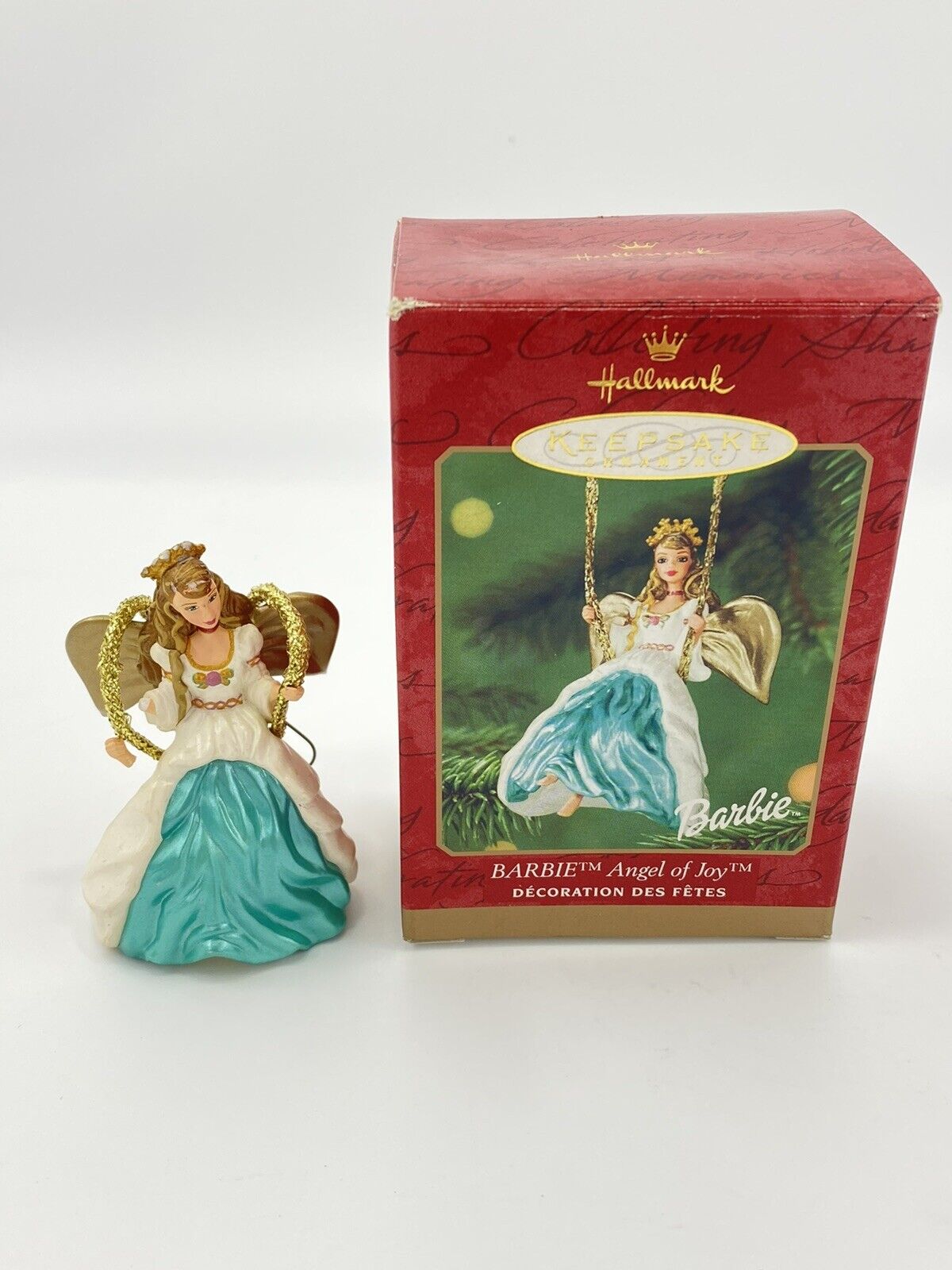 Vintage 2000 Barbie Hallmark Keepsake Ornament - Angel of Joy On Swing