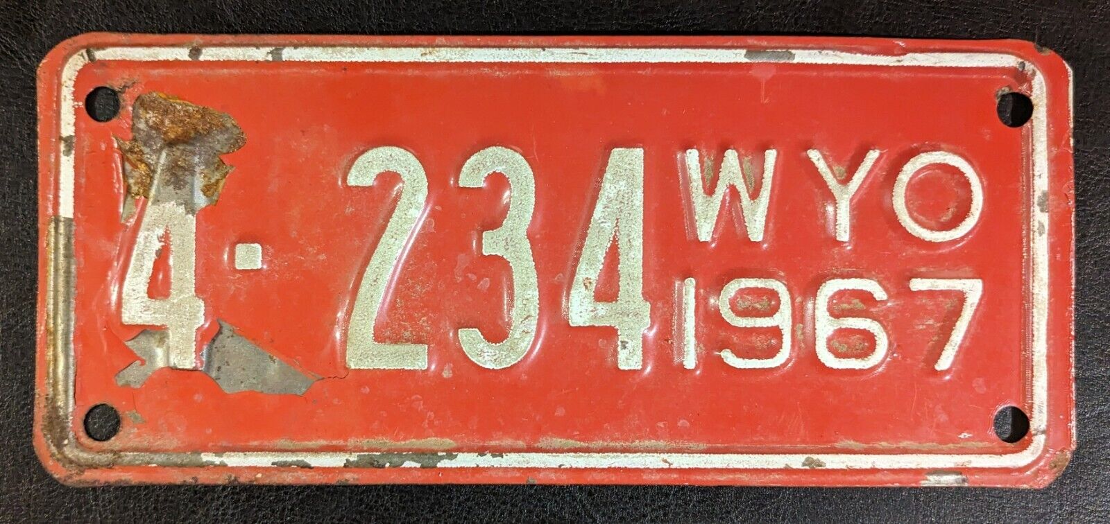 Original 1967 Wyoming Motorcycle License Plate