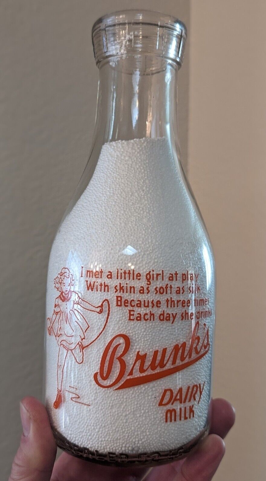 Santa Fe, New Mexico N.M. TRPQ Milk bottle - Pictorial Rhyme milk bottle  Clean
