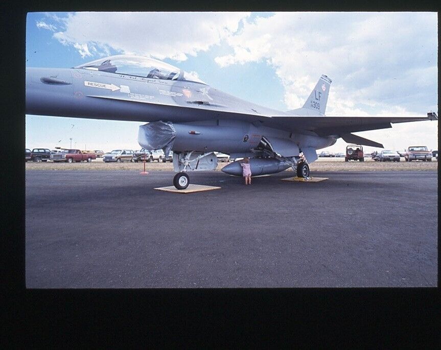 Vintage F-16 Fighting Falcon US Air Force Luke Air Force Base Inspecting Plane