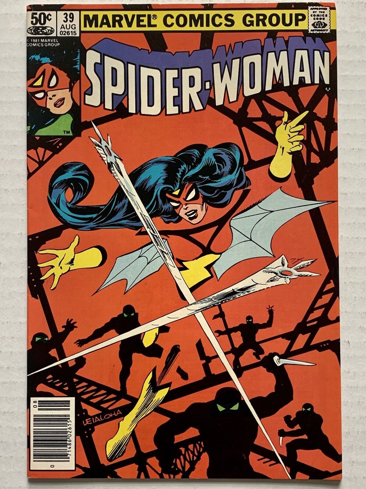 Spider-Woman #39 (1981) Negative Space Cover by Steve Leialoha (VF-/8.0)-VINTAGE