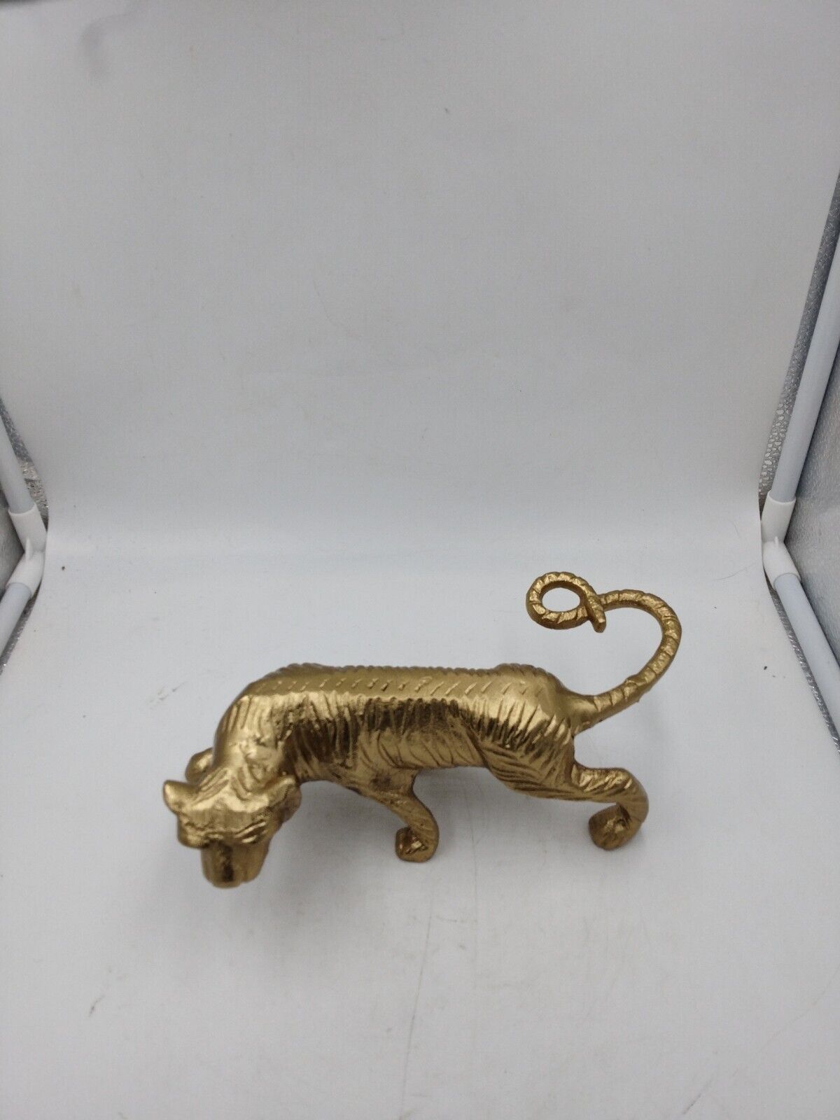 Vintage Brass Plated Tiger  8inch Long