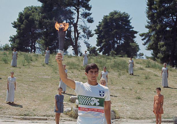 Olympic Flame On Mount Olympus 1968