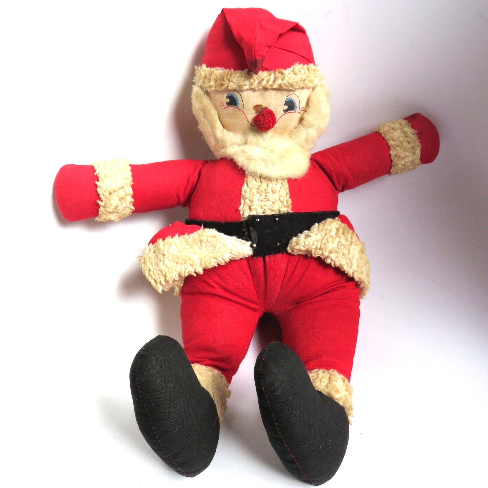 Vintage 1940\'s Tykie Toy Conley GA Santa Claus Stuffed Cloth Santa 14\