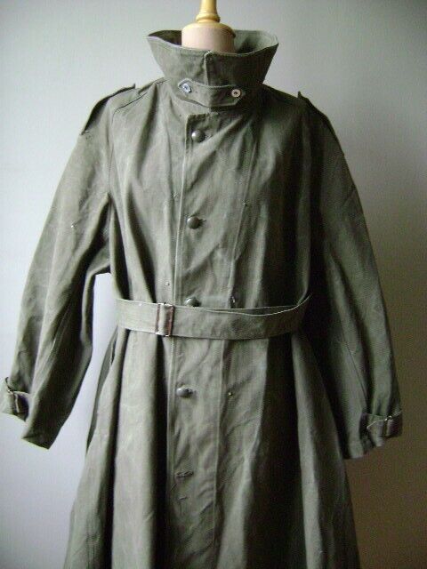 French Estate - Antique EQUIPEMENTS MILITAIRES Men's ARMY Trench Coat DUSTER
