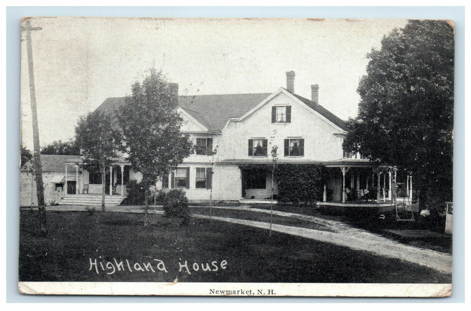 1914 Newmarket NH Highland House Frank Swallow Postcard