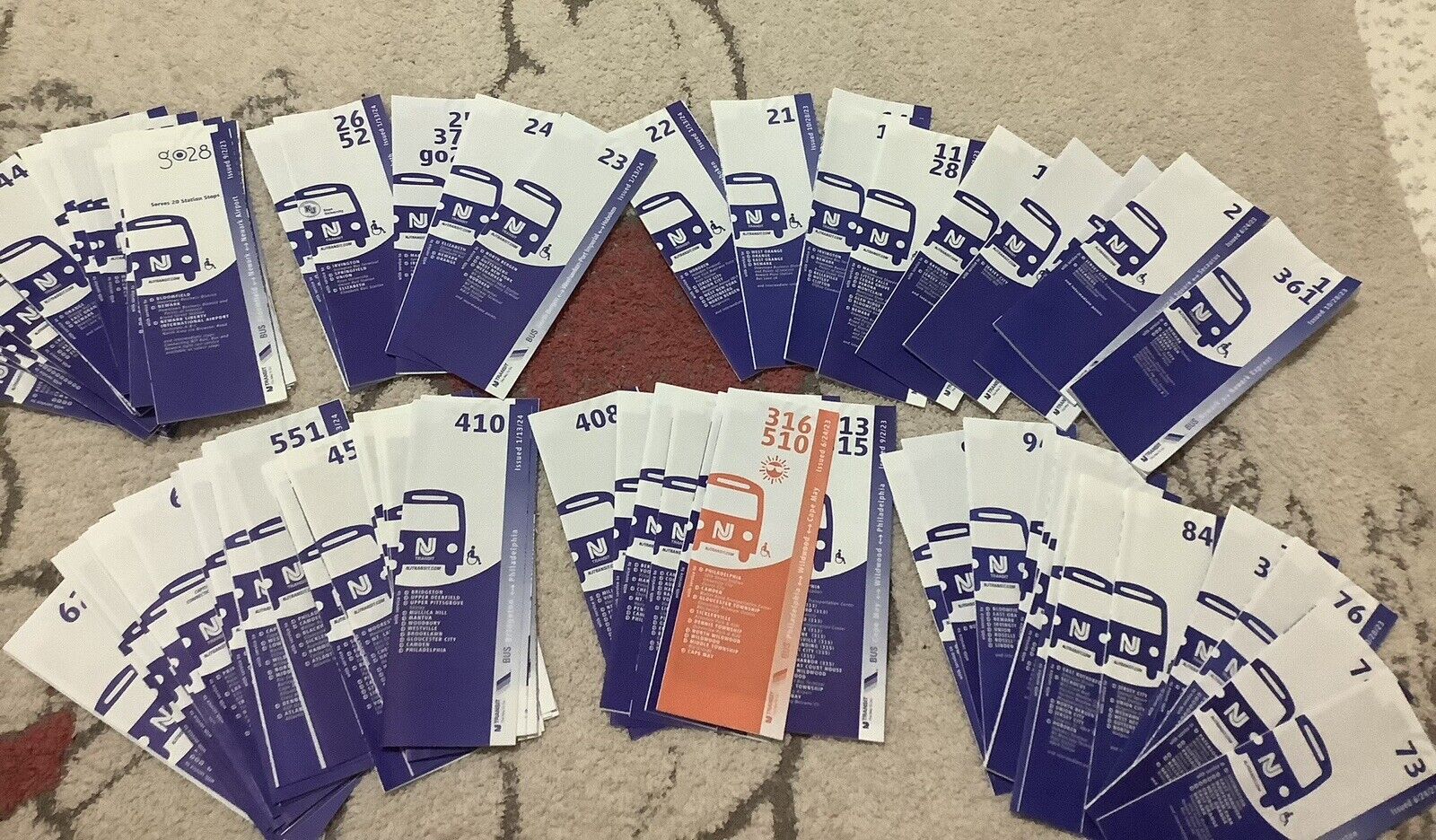 NEW Nj Transit Timetable Schedule Map New Jersey Transit Bus Lot Of 83