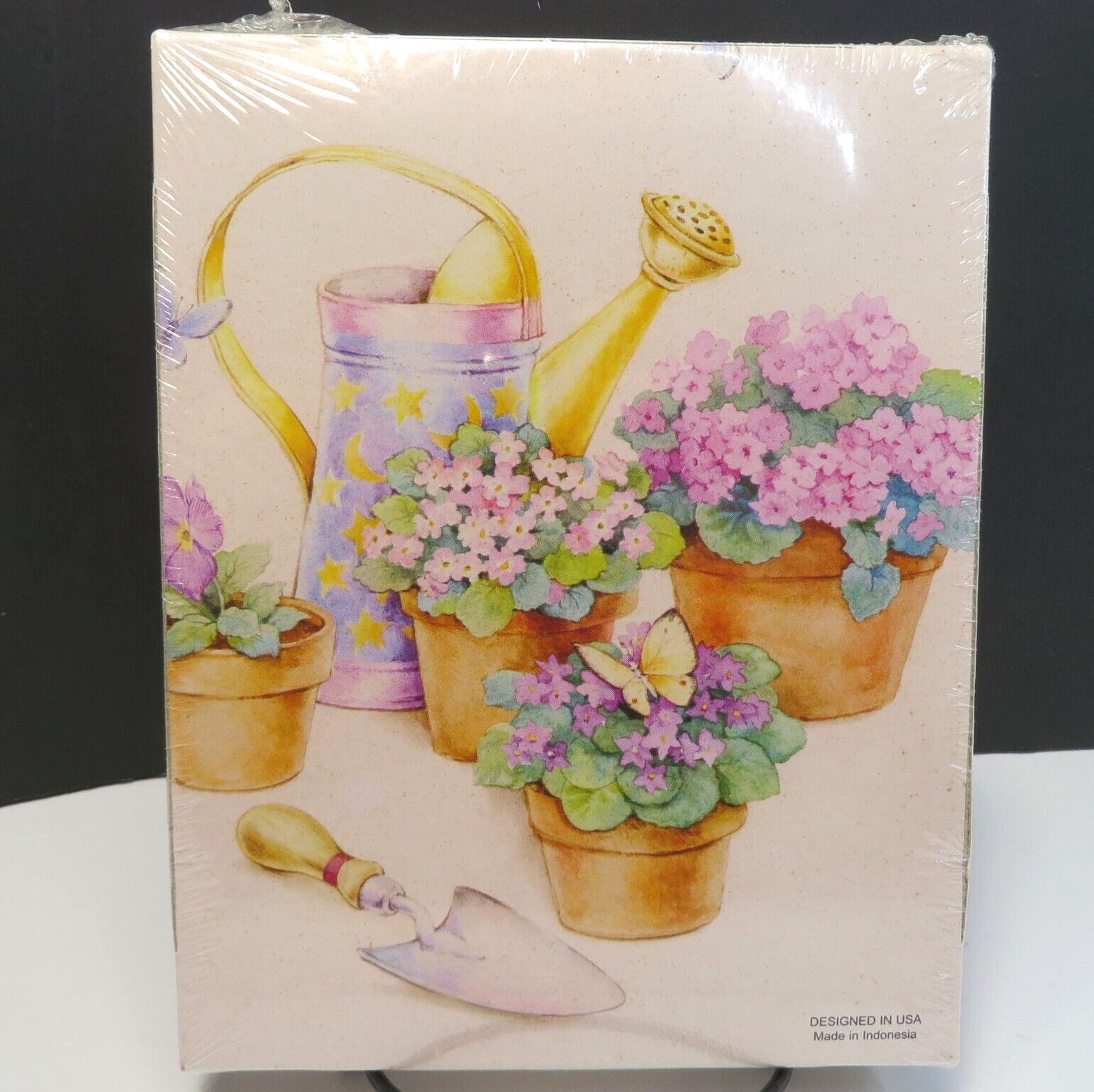 Vintage English Cards Ltd Designer Stationery Set Potted Flowers Sealed NOS