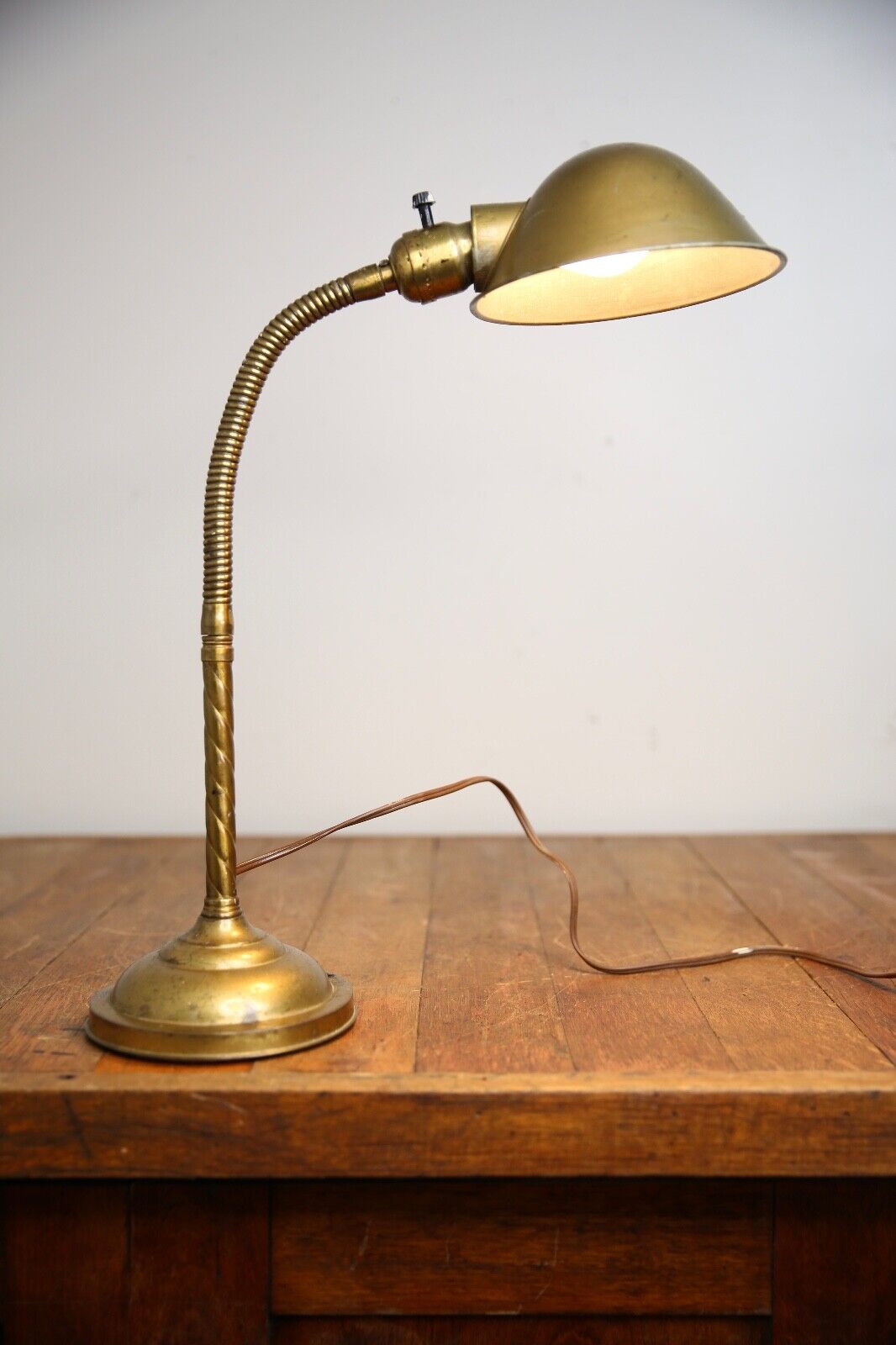 Vintage Faries Industrial Brass Adjustable Bankers Desk Lamp Light Antique