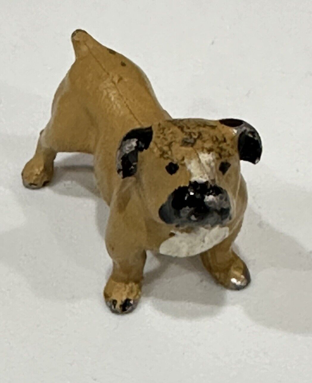 Vintage Hubley Wilton ? Cast iron Metal Hand Painted Pug Dog Figure Figurine