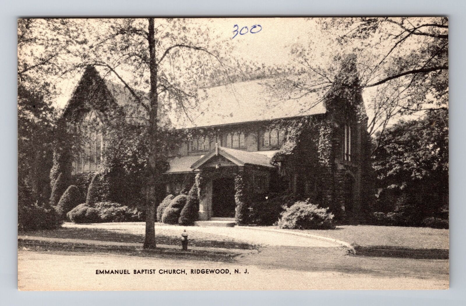 Ridgewood NJ-New Jersey, Emmanuel Baptist Church, Vintage Souvenir Postcard