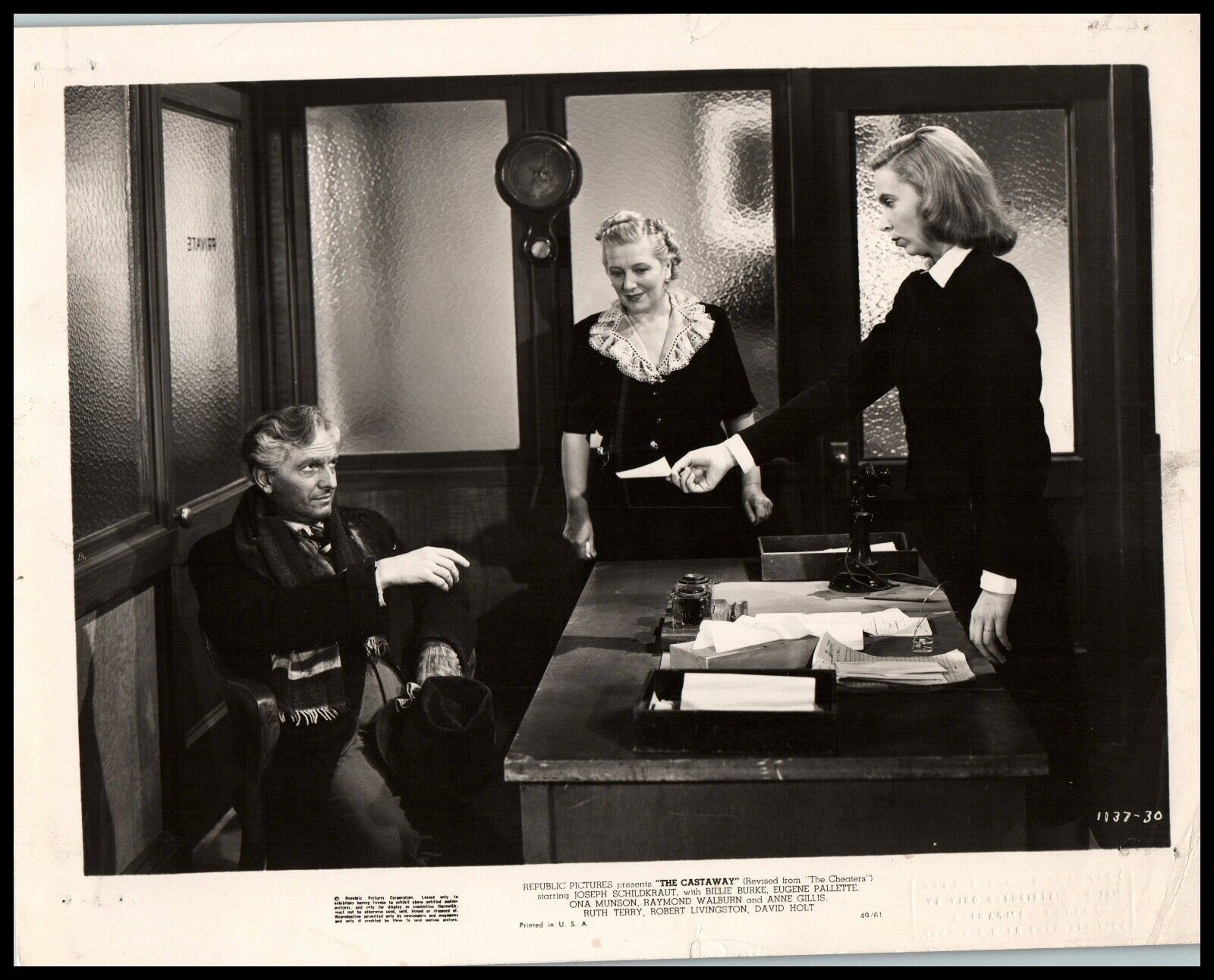 Joseph Schildkraut + Billie Burke in The Castaway (1949) ORIGINAL PHOTO M 65