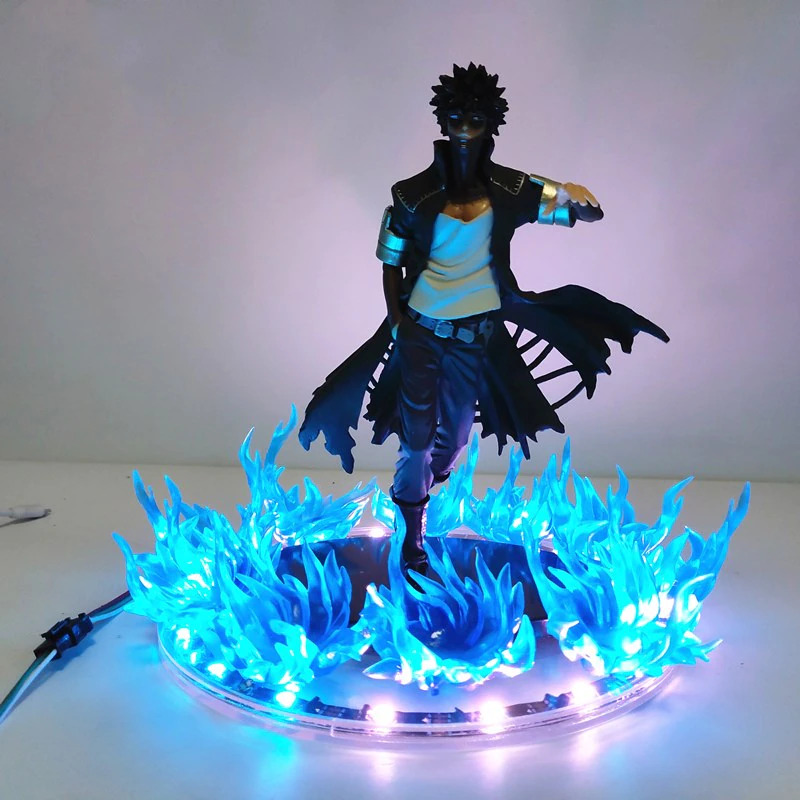 My Hero Academia Anime Figures Dabi Blue Fire Scene DIY Led PVC 17 Cm Boku 