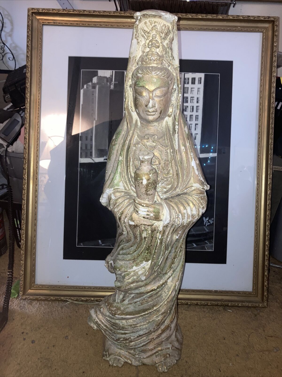Buddha Porcelain Statue Fountain (RARE) 33.5” Tall Check It Out💥🧨