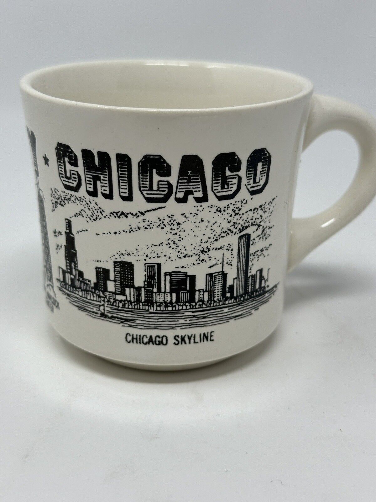 VTG 80s Chicago The Windy City Coffee Tea Hot Cocoa Mug See Pics