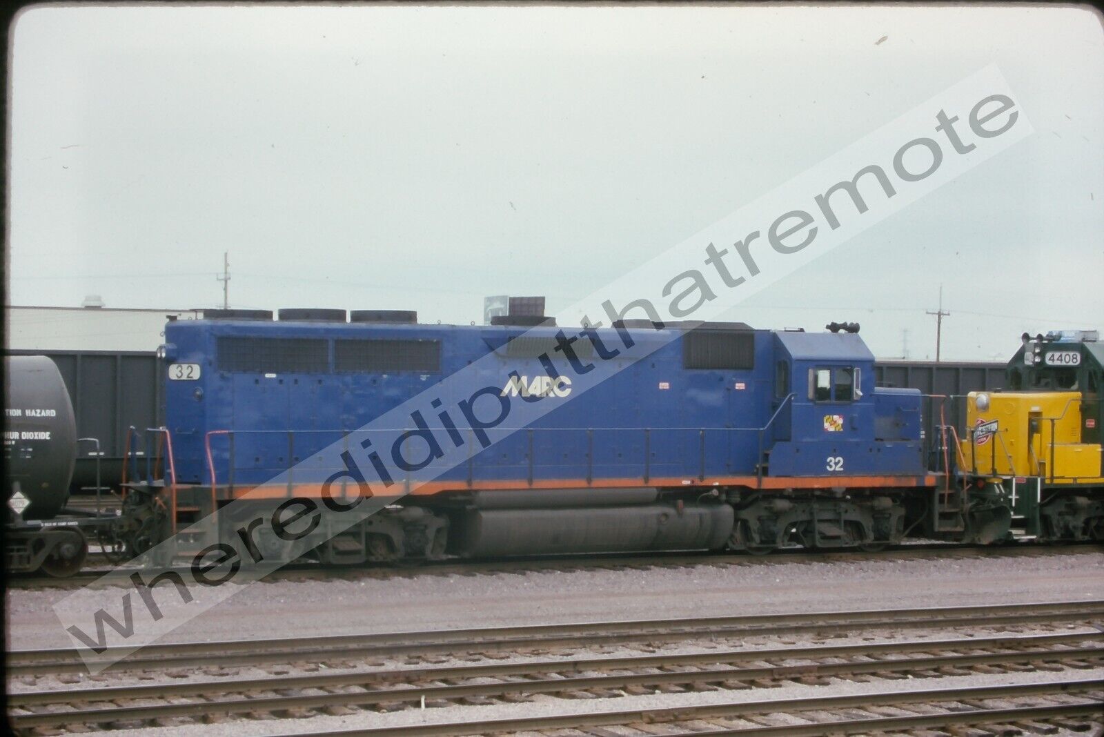 Original Slide Maryland Rail Commuter MARC 32 EMD SD40 Proviso ILL 7-94