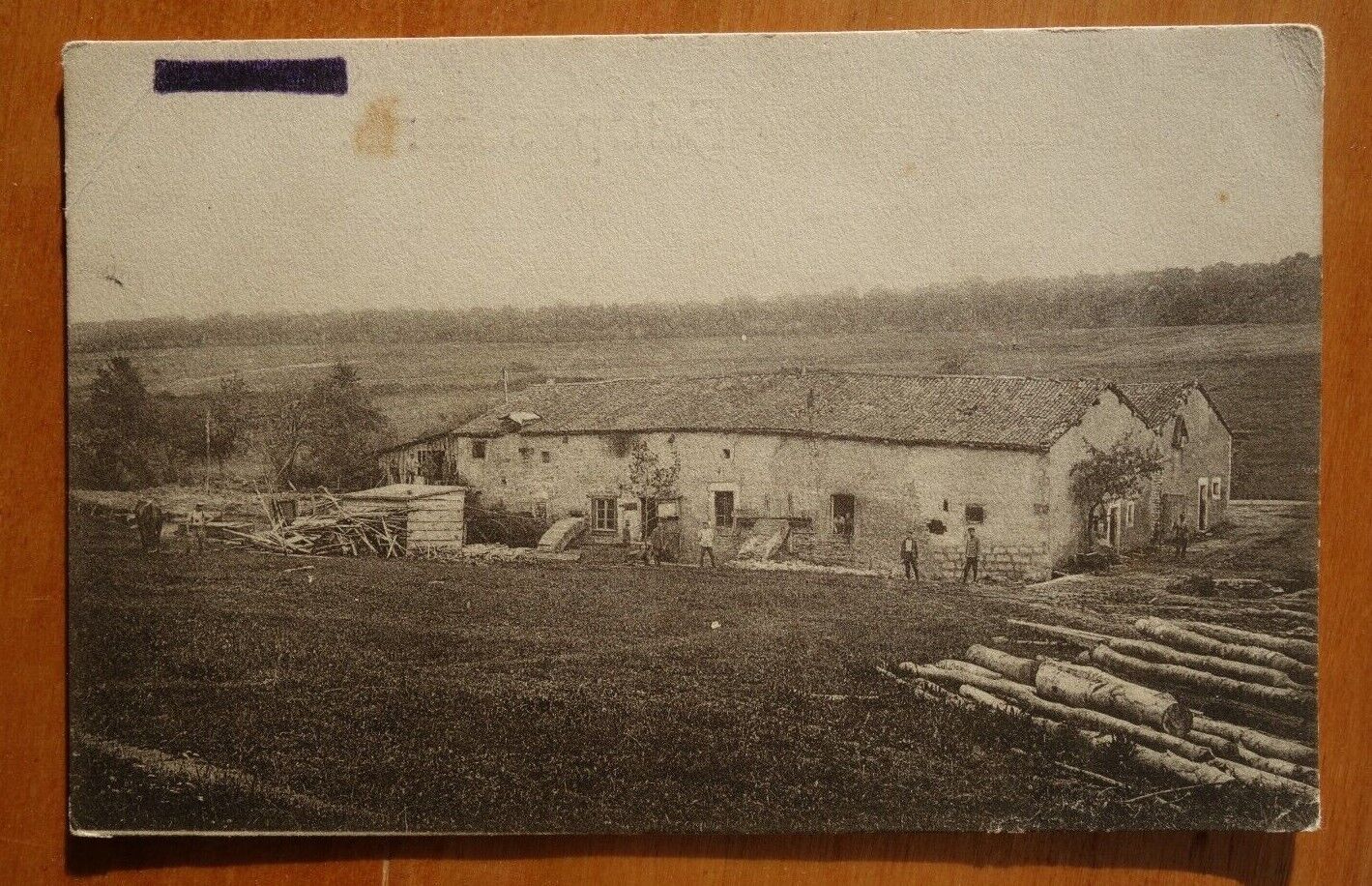 old Franch farmhouse, censored location WW1 Germany 1916 fekdpostkarte