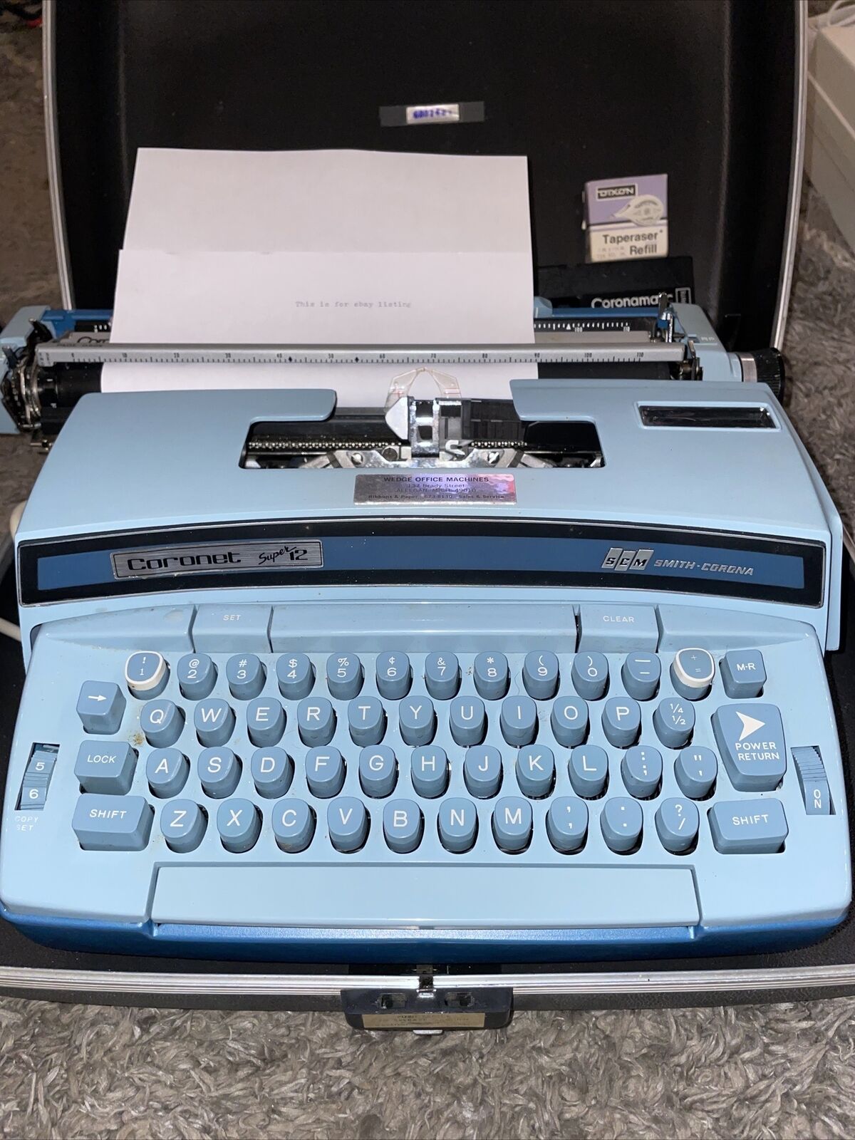 Vintage Coronet Super 12 ‘’Coronamatic’’ Electric Typewriter by Smith-Corona