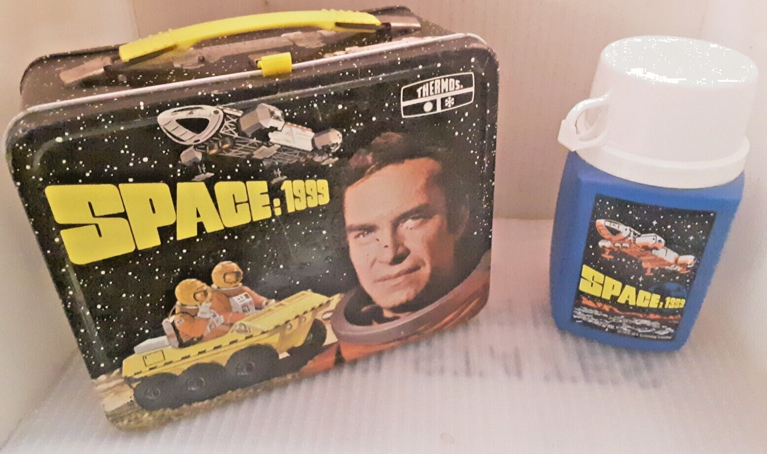 ~RARE 1975 SPACE 1999 TV SHOW Metal Lunch Box & Thermos Very Nice Lunchbox Set