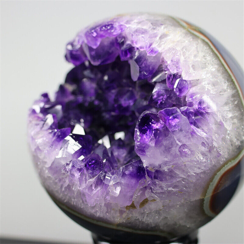 Top 135mm Natural Amethyst geode Sphere Quartz Crystal Ball Mineral specimen
