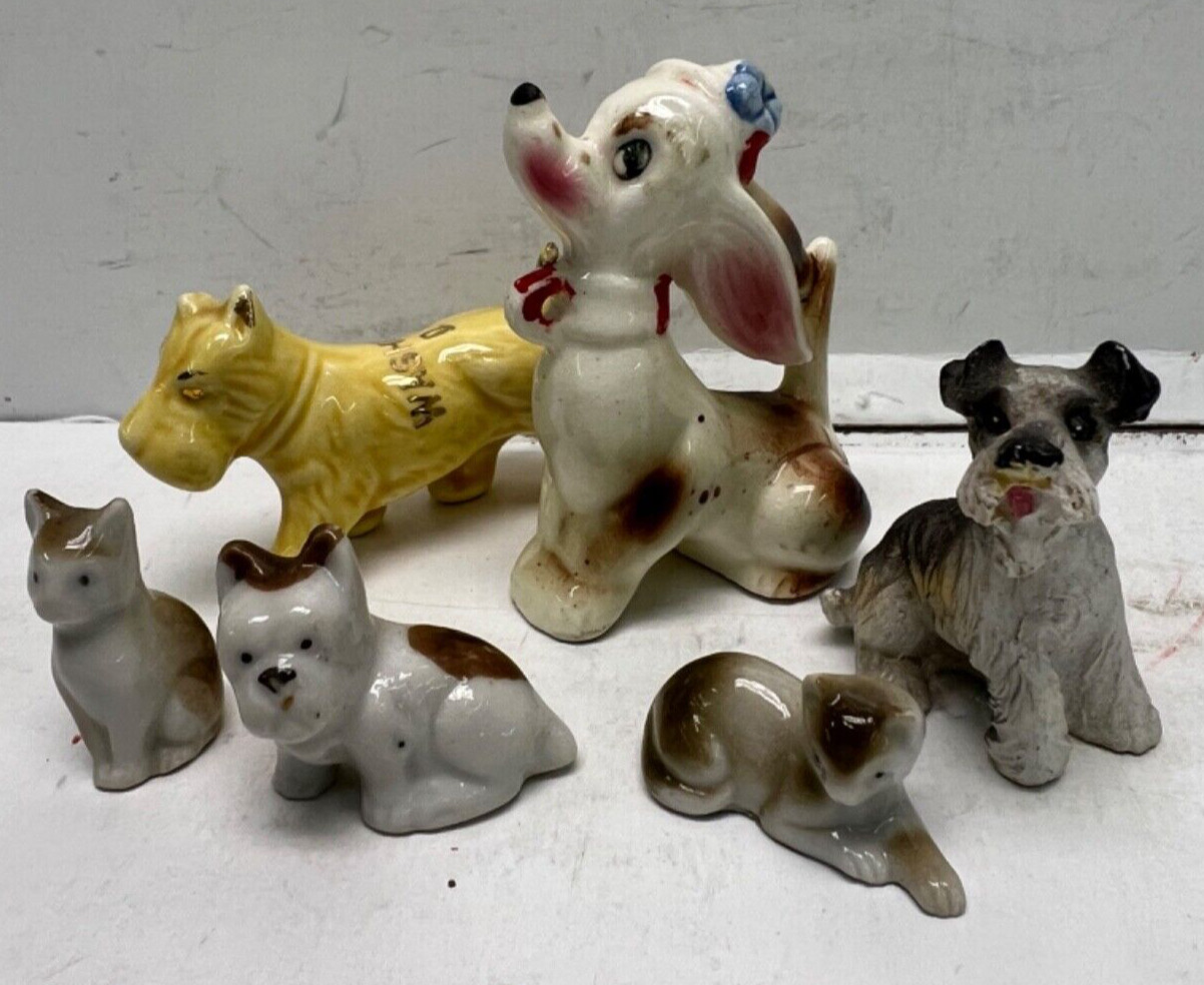 collection of vintage miniature cute cats and dogs