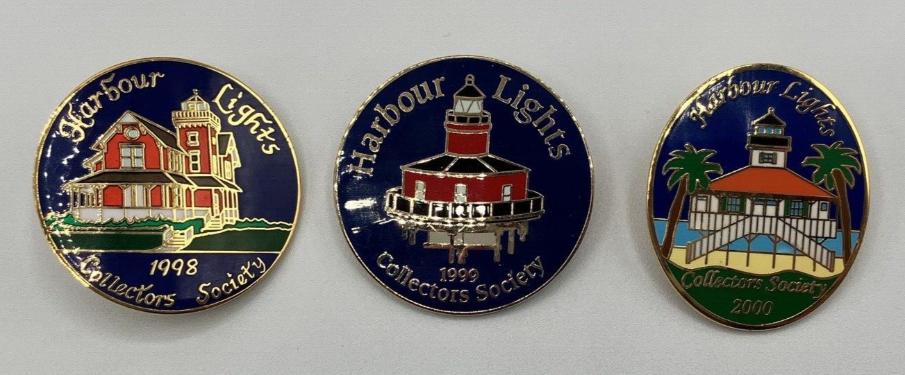 Vintage Harbour Lights 1998-2000 Collectors Society 3 Pin Lot