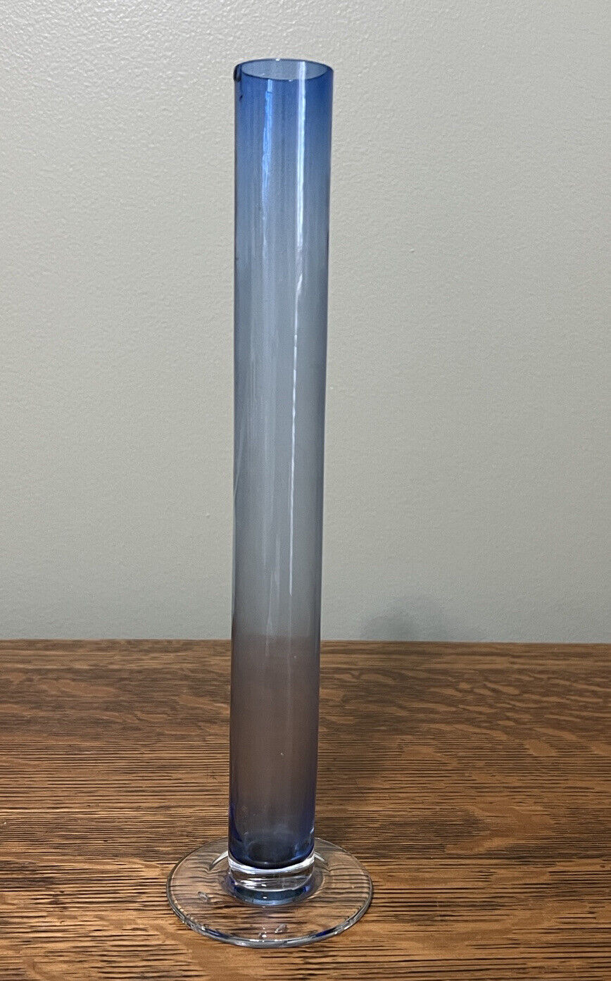 Georgeous Designs Bud Vase Blue Glass 12”x1.25”