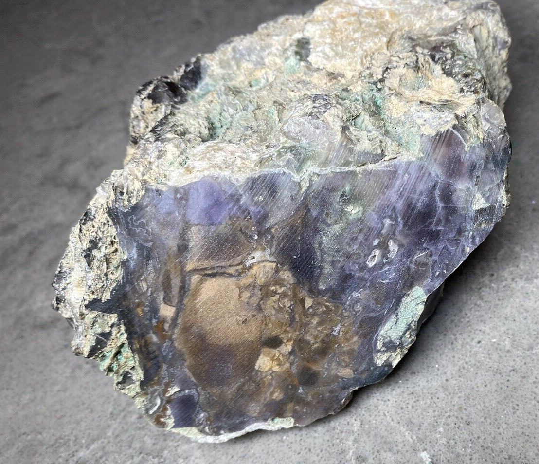 Amethyst Sage Agate Rough Cut Face Stone Beautiful Dark Purple Craft or Display