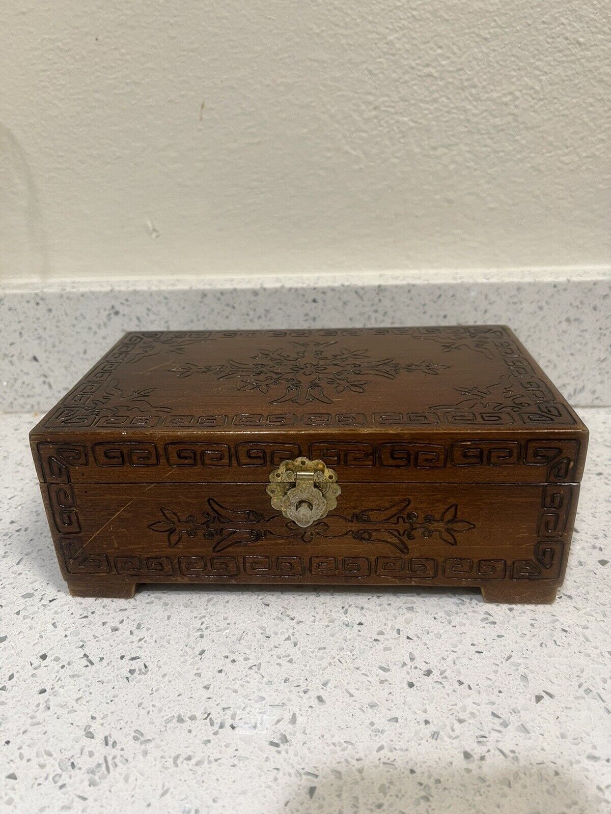 Vintage Wooden Musical Jewelry Box
