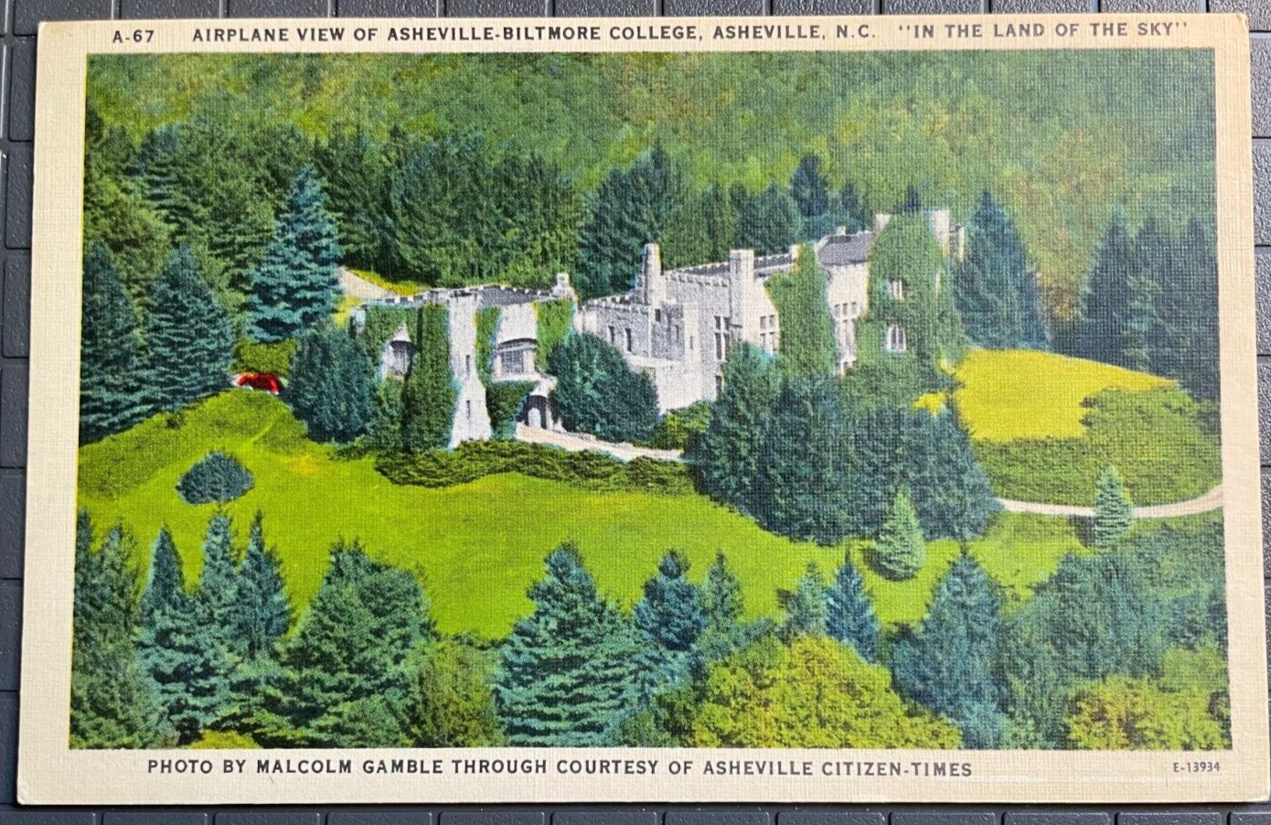Vintage Postcard 1930-1945 Air View of Biltmore College, Asheville (NC)