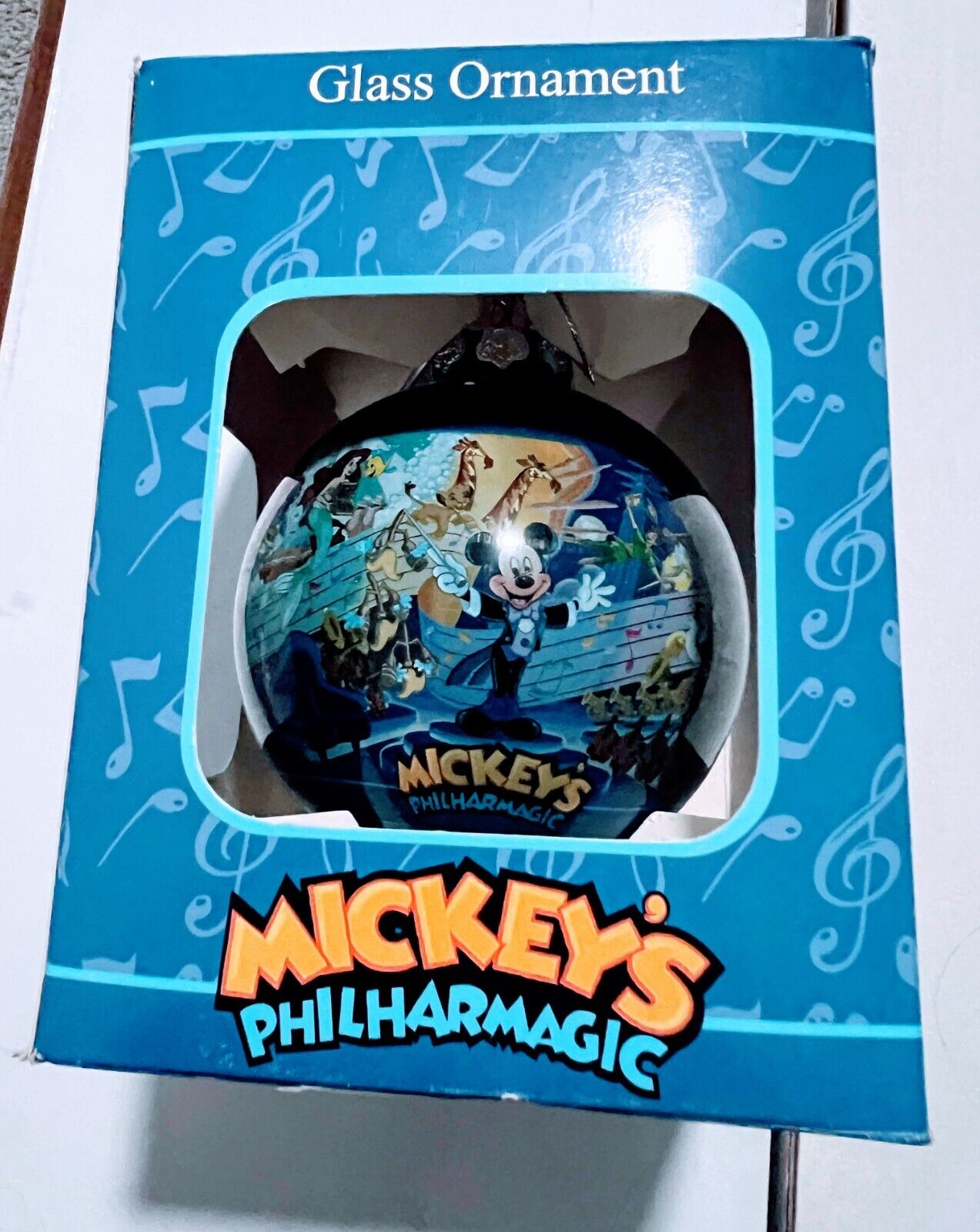 Mickey\'s Philarmagic Magic Kingdom Collectible Glass Ornnament