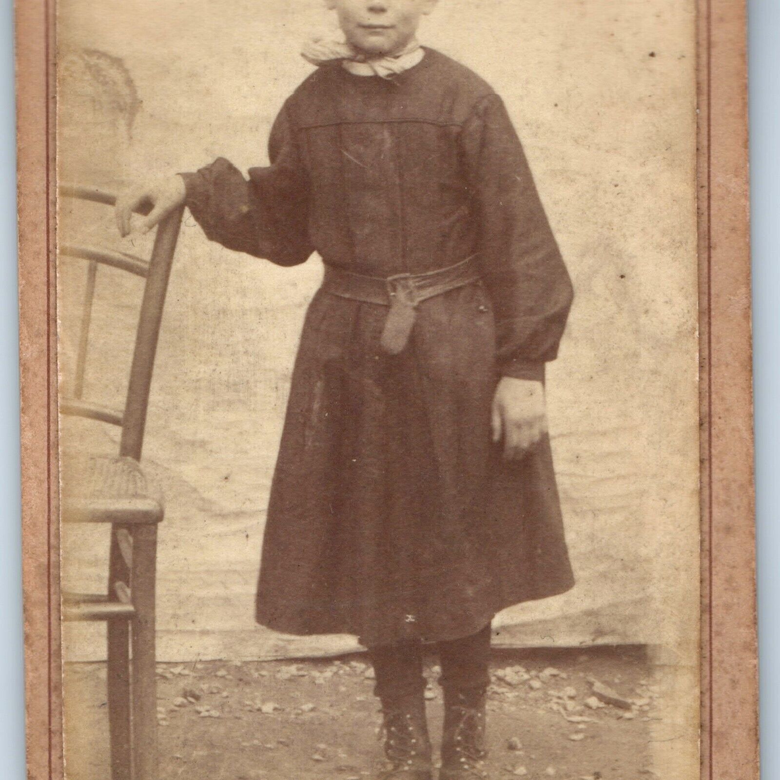 c1870s Paris, France Odd Young Man Boy in Dress Robe CdV Photo Card Galle H28