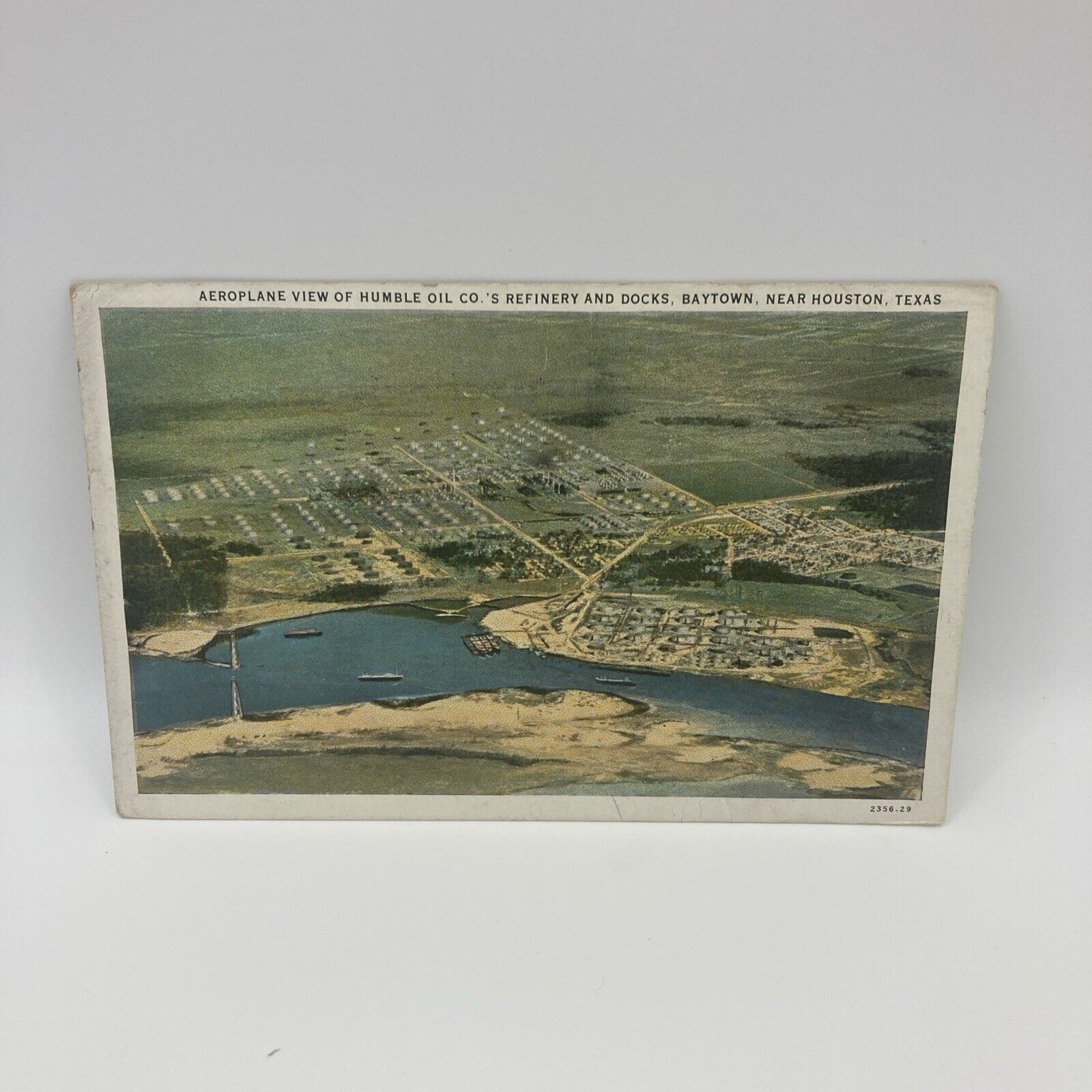Vintage Postcard Aeroplane View of Humble Oil Co., Refinery, Baytown, Texas