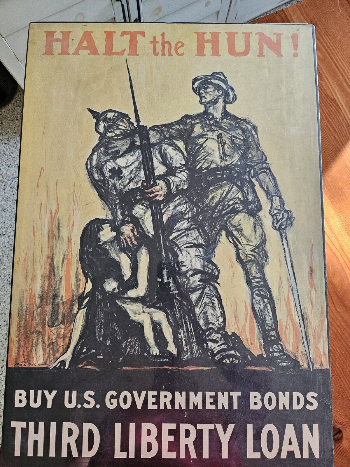 Vintage WW1 Original War Poster Third Liberty Loan Bonds \