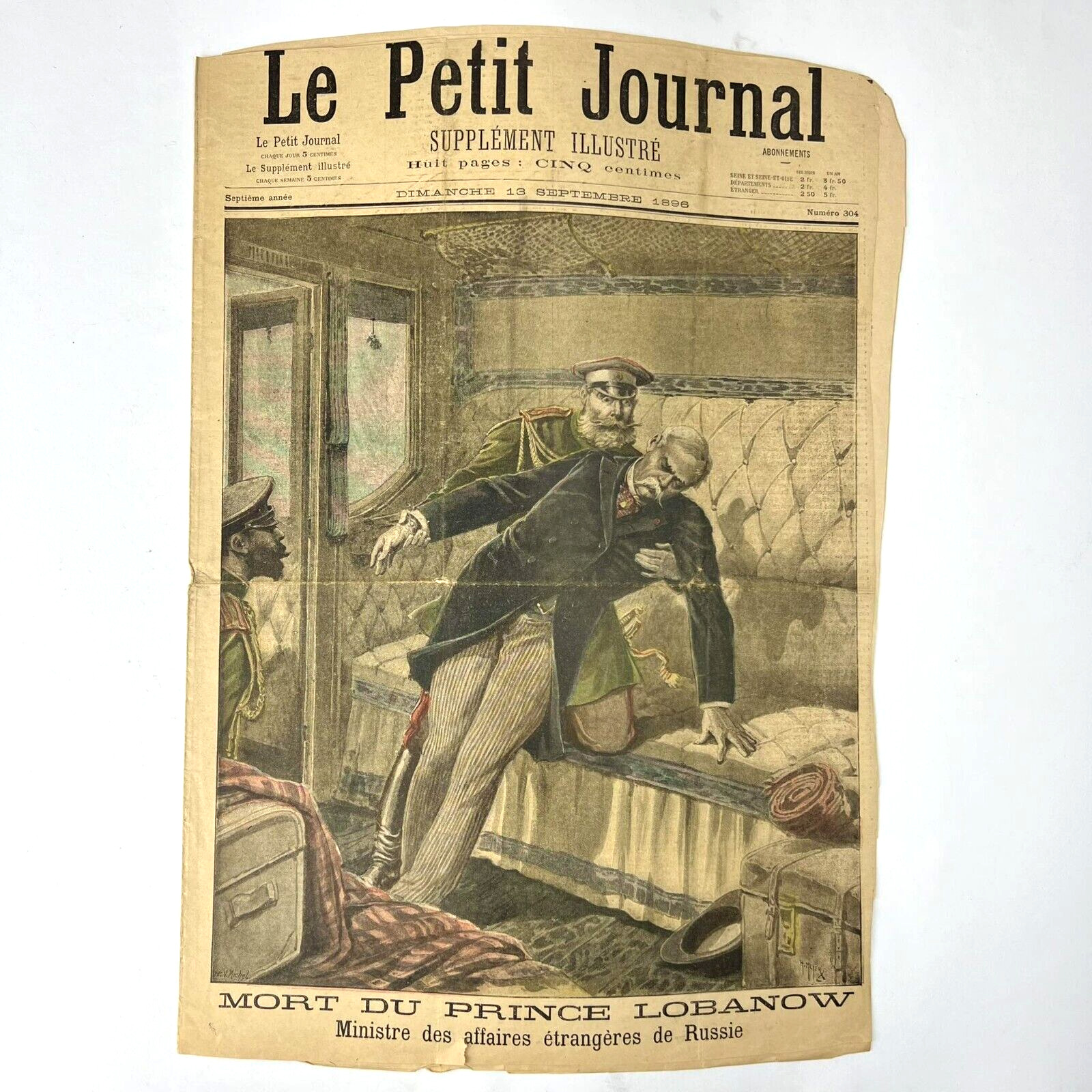 1896 Antique France Illustration Newspaper Le Petit Journal Death of Minister