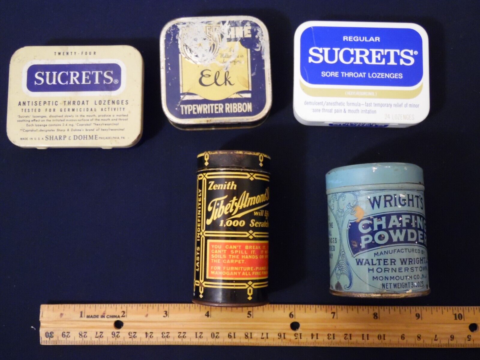 Lot 5 Old, Vintage Advertising Tin Cans