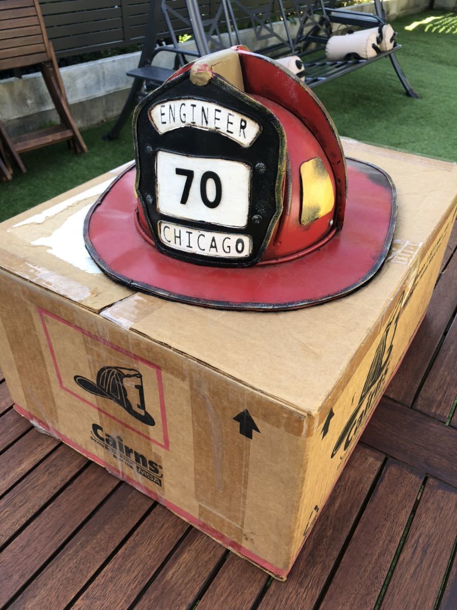 Antique Usa Cairns Firefighter Helmet Cosplay Display Good Condition