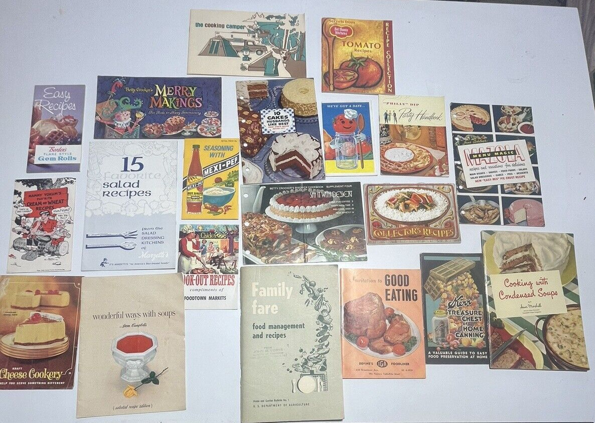 Lot of 20 Vintage Recipe Booklets Pamphlets Advertising Leaflets Betty Crocker