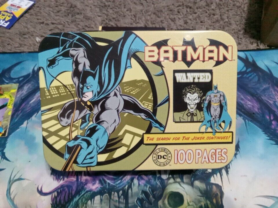 Vintage BATMAN JOKER DC Comics Tin Metal Lunch Box Tote Small #75270 RARE