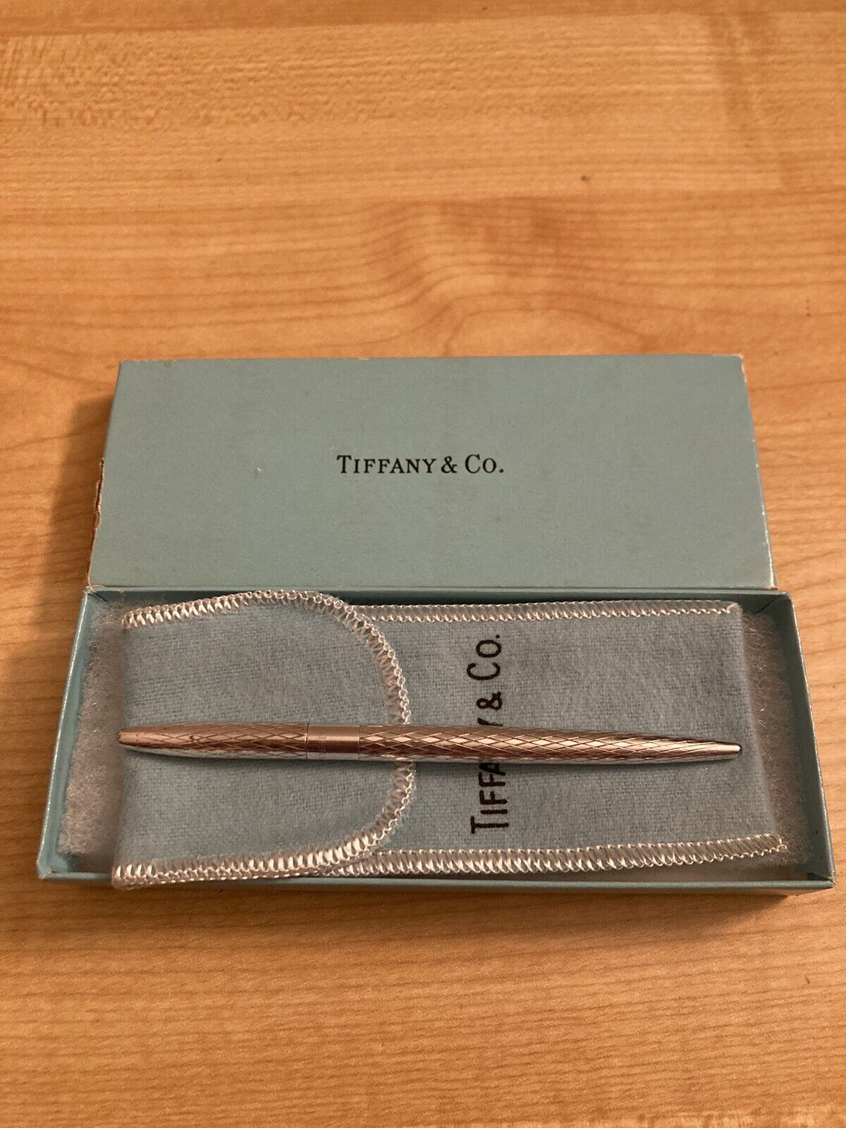 Vintage Tiffany & Co Sterling Silver Ball Point Pen w Box