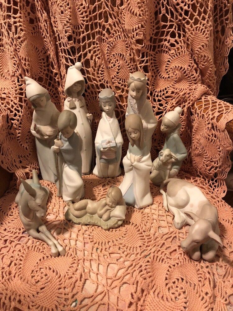 Lladro 4670-4680 Children's  Nativity 11 pieces Mint Matte No Boxes L@@K